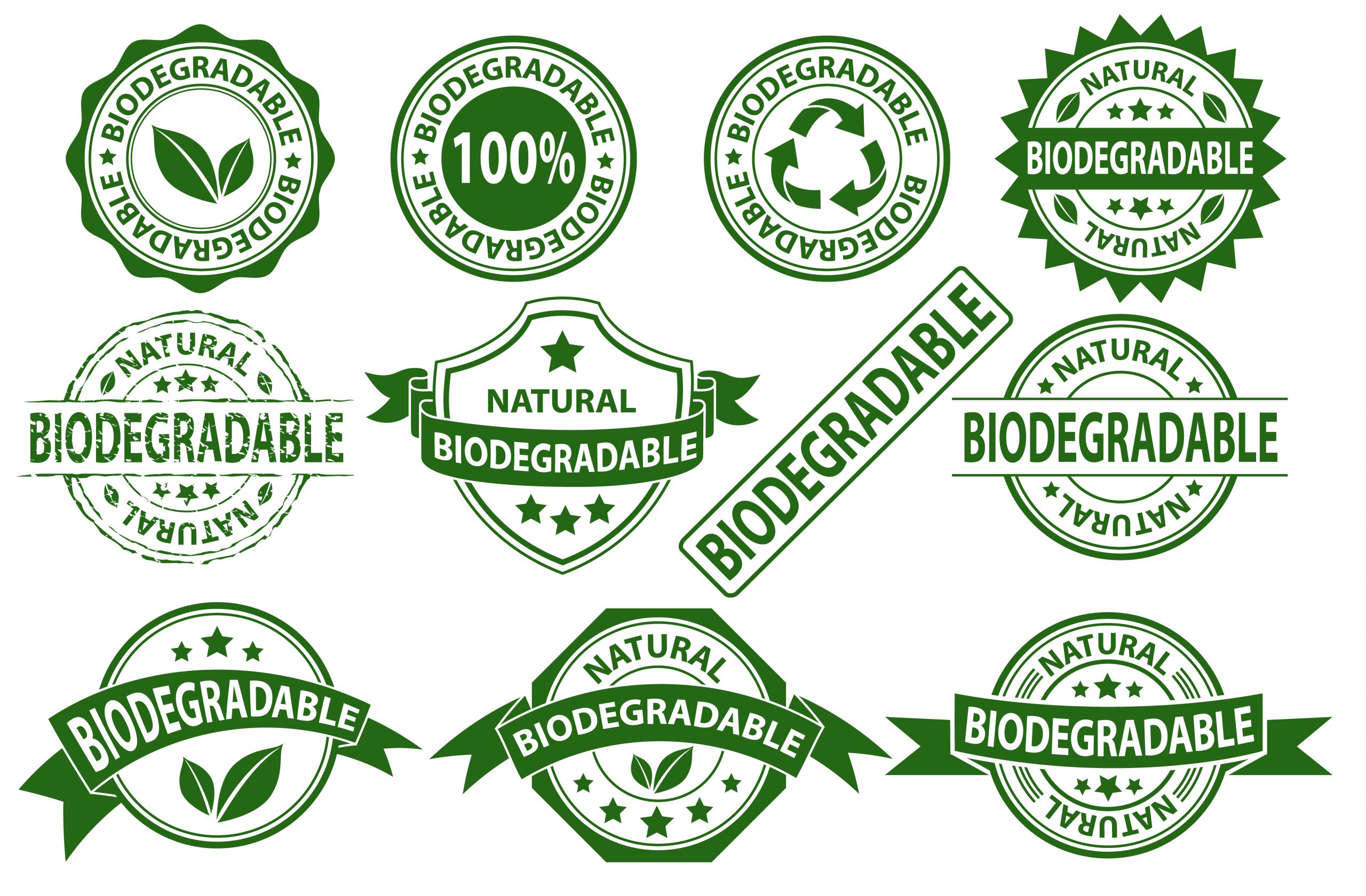 Biodegradable plastic sign - bottle turns to plant with recyclable symbol - eco  friendly compostable material production (environment protection emblem)  Stock Vector | Adobe Stock